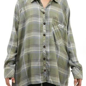 BDG Green Plaid Button Down Shirt